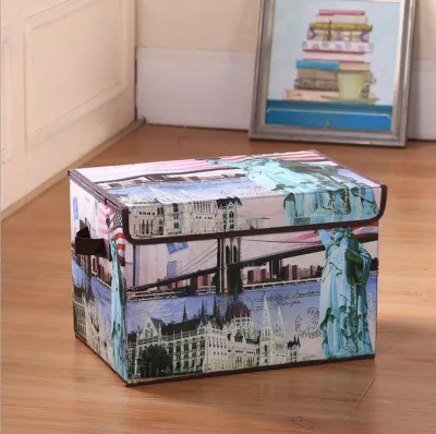 Cartoon style school bus style fabric storage basket Cotton Linen Creative Storage box (4)