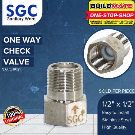 SGC Stainless Steel 1/2" One Way Check Valve - BUILDMATE