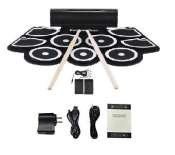 Portable Roll Up Drum Pad with Built-in Speakers and MIDI