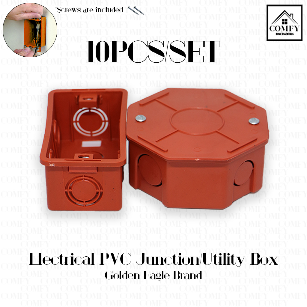 Golden Eagle PVC Junction Box, Junction Box Covers, Orange Utility