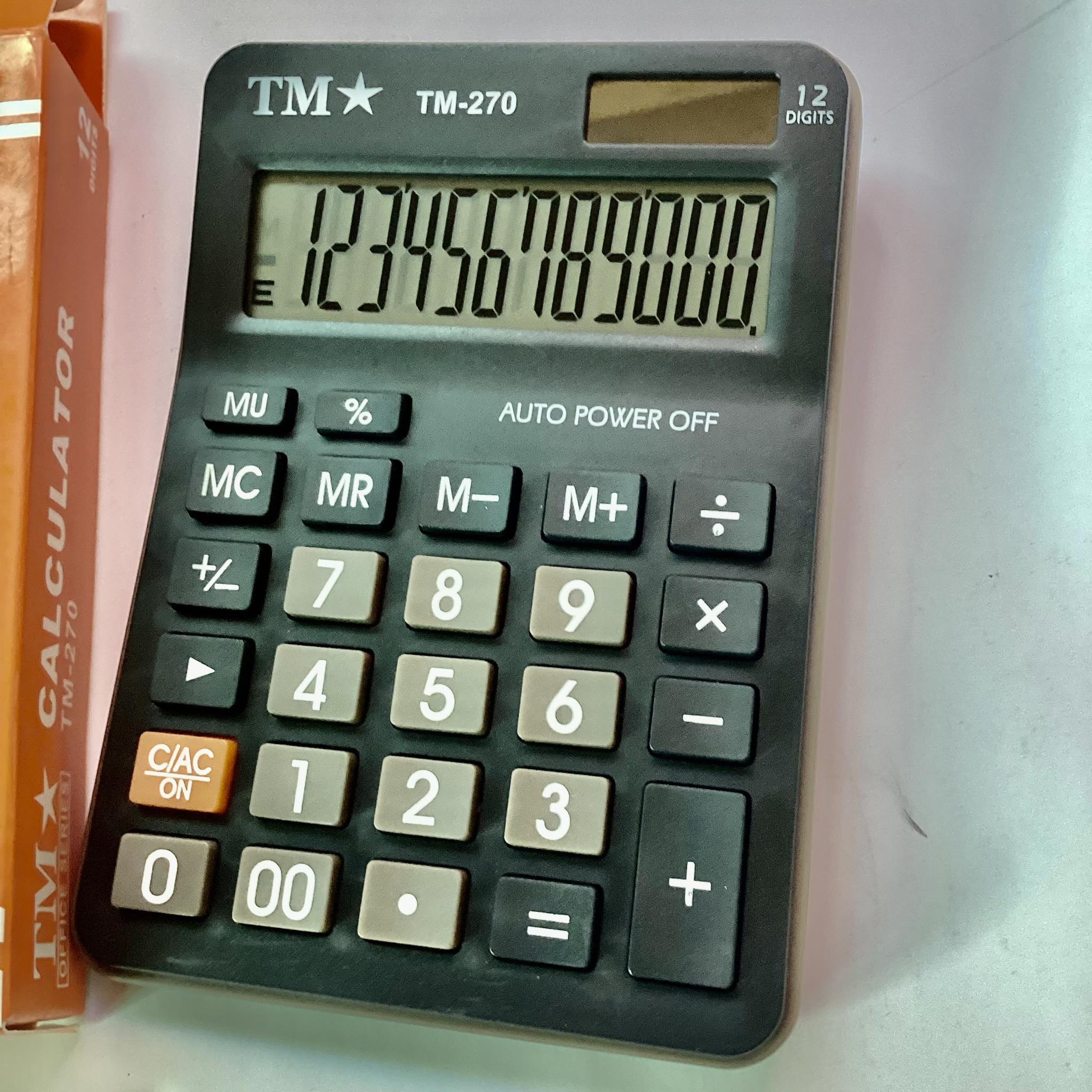 TM OFFICE SERIES Two way Power Extra Large Display Calculator 12