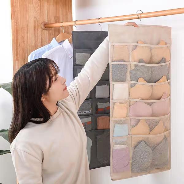 Tg Hanging Bag Closet Underwear Sock Bra Storage Bag Wall Hanging
