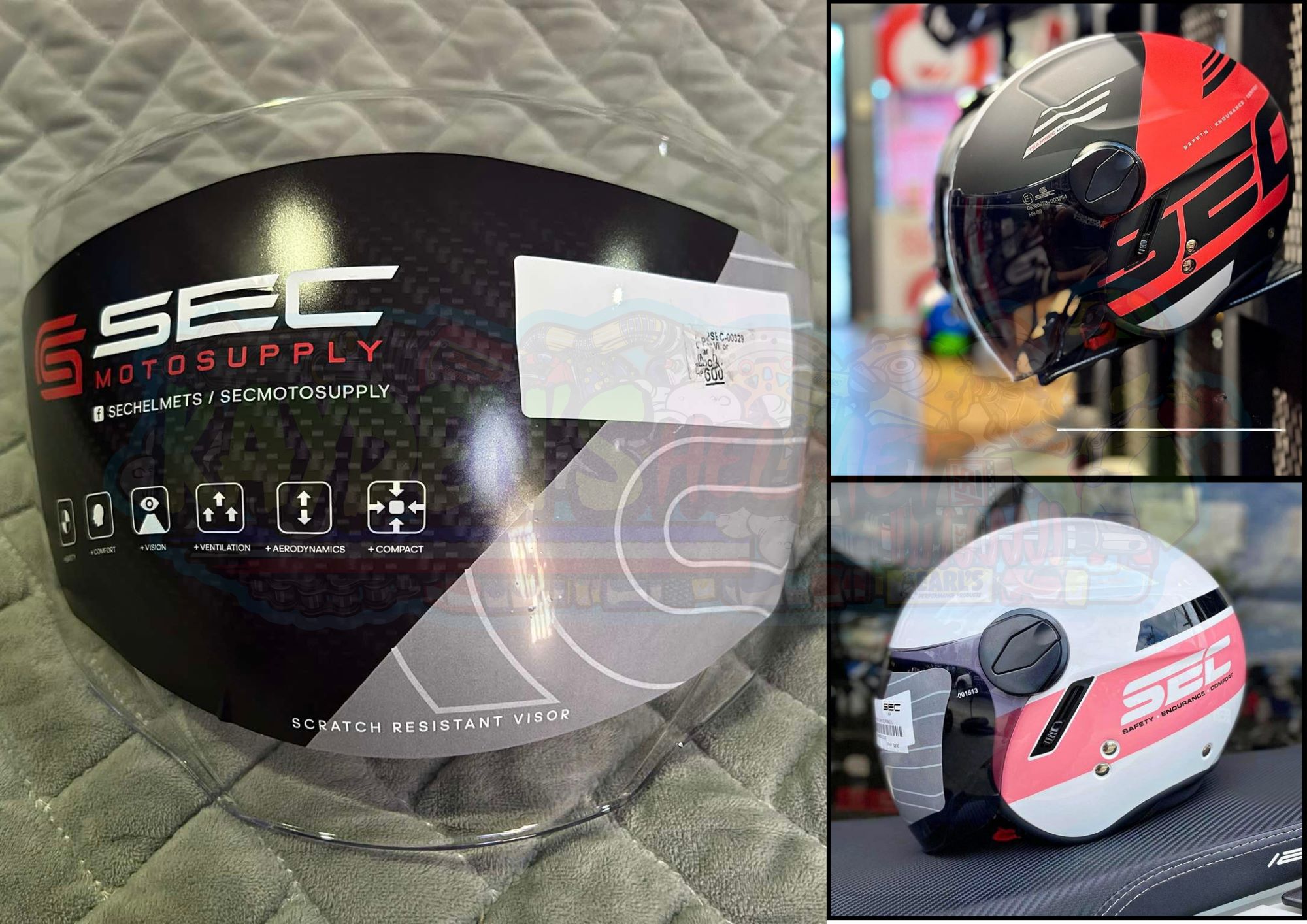 Original clear lens Sec Moon half face helmet