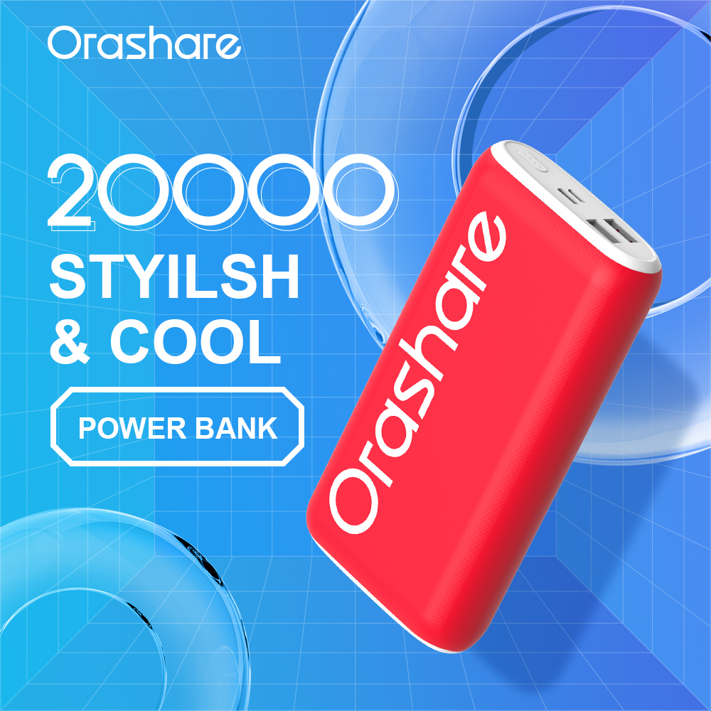 【New Upgrade】Orashare O20 20000mAh Powerbank Ultra-large Capacity Fast