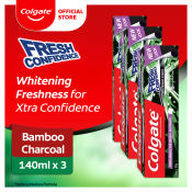 Colgate Bamboo Charcoal Toothpaste with Whitening Strips (Pack of 3)