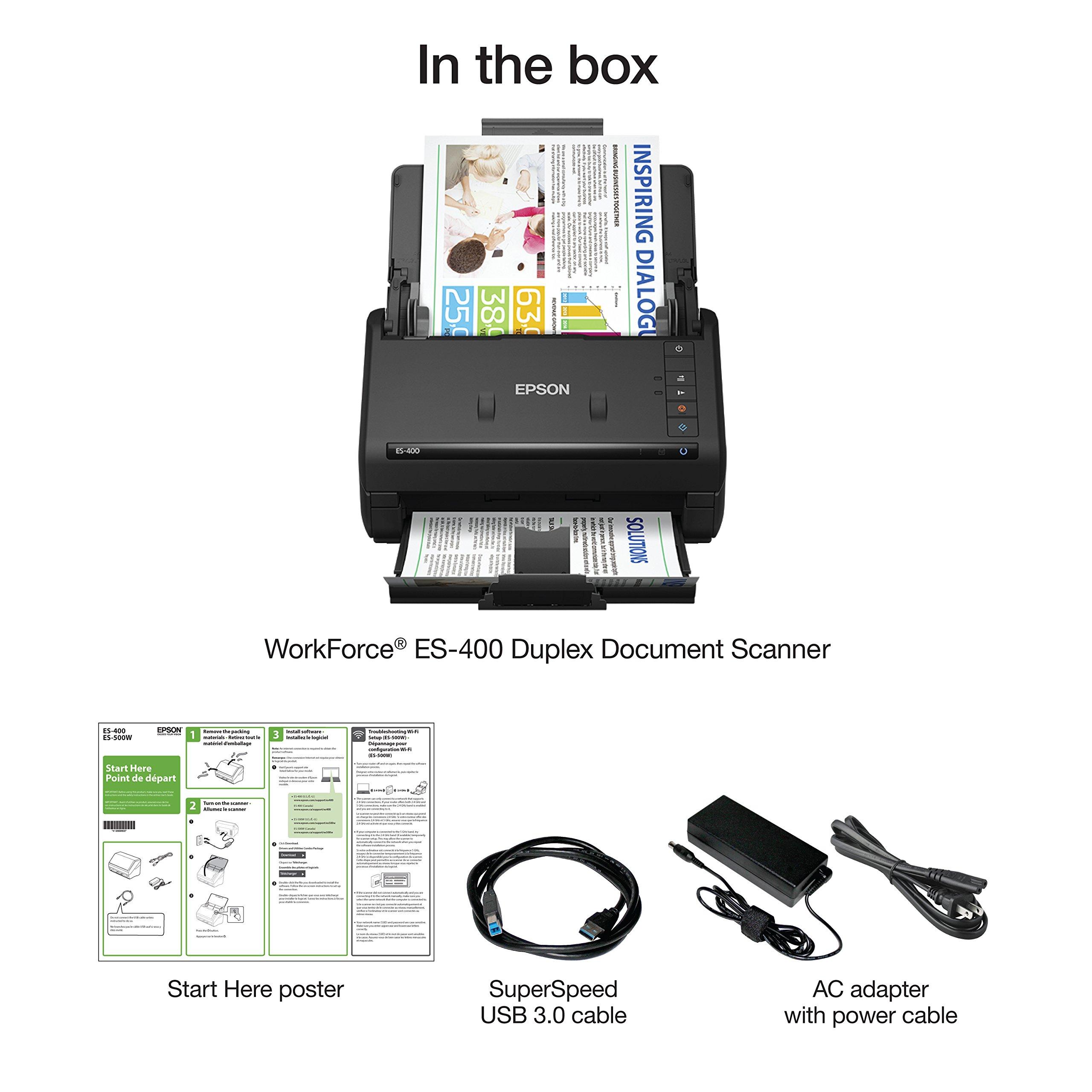 Epson Workforce Es 400 Color Duplex Document Scanner For Pc And