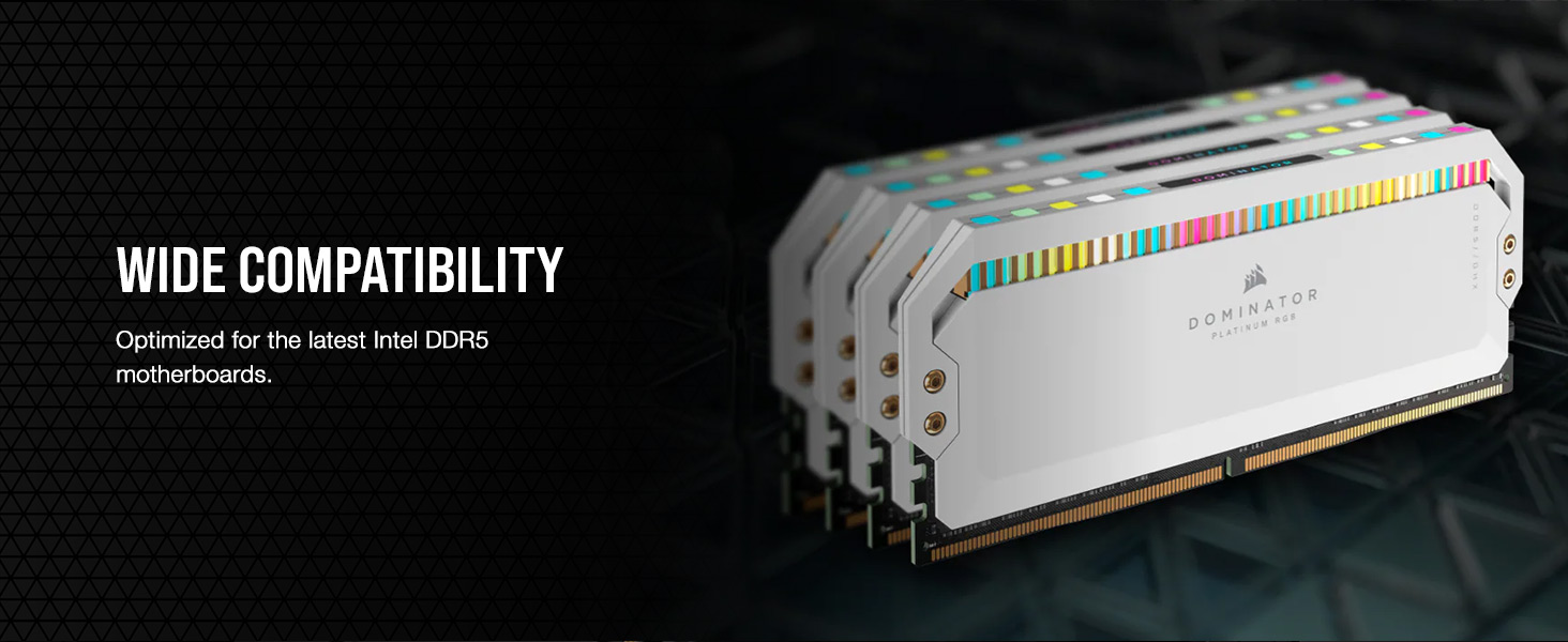 CORSAIR Dominator Platinum RGB DDR5 32GB (2x16GB) DDR5 5200 (PC5-41600) C40 1.25V CS-CMT32GX5M2B5200C40-BOX (CMT32GX5M2B5200C40) - Black
