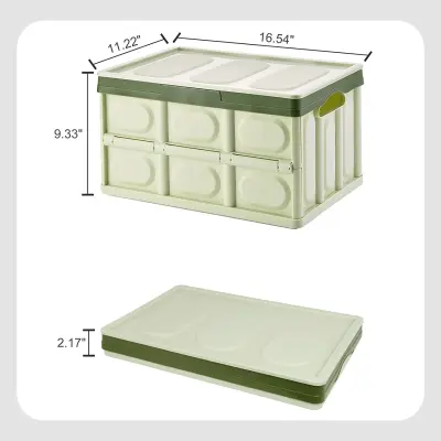 Storage Bin Bins with Lids Collapsible Plastic Crate Storage Container Box with Handle (1)