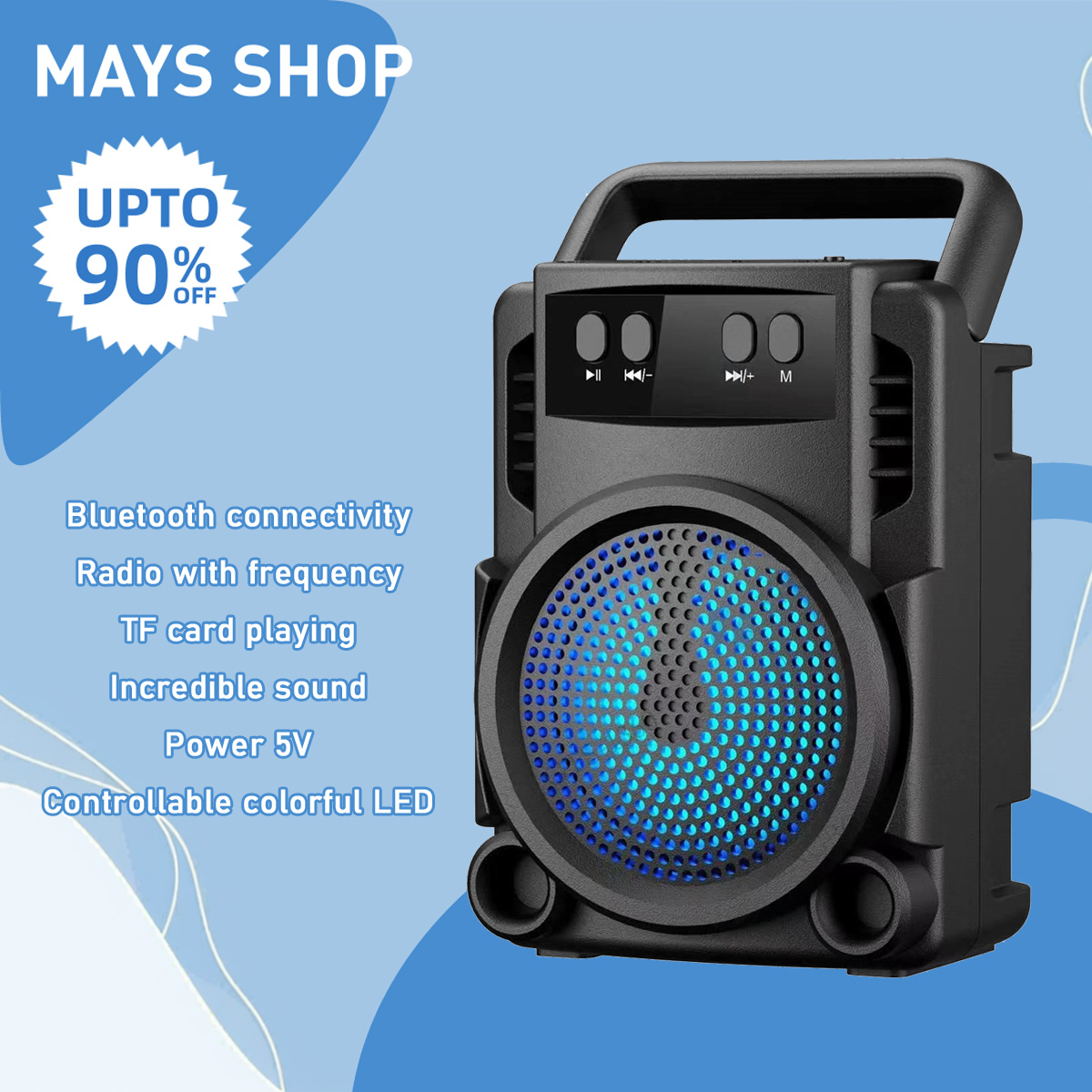 Raon Quiapo Speaker: Portable Wireless Subwoofer With Rgb Light