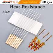 Stainless Steel BBQ Stick Set with Wooden Handle (Brand: N/A)