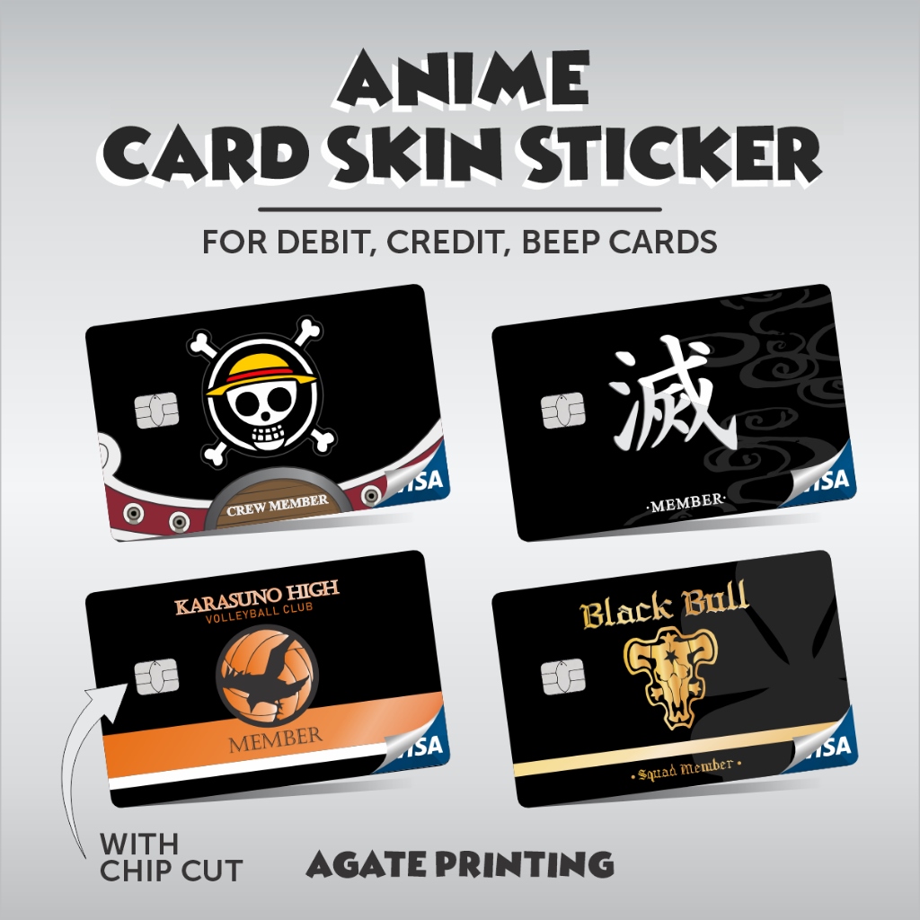 Buy Credit Card Sticker with Anime, Label Custom Design Waterproof Self  Adhesive Sticker Custom Vinyl Removable, Debit Card skin, Credit Card Skin.  Online at desertcartINDIA