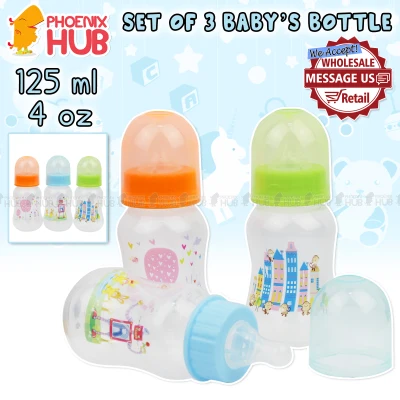 Phoenix Hub 4oz Baby Feeding Bottles Set of 3 125ml (2)