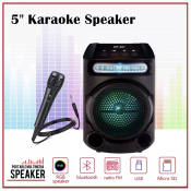 5" Karaoke Bluetooth Speaker with Mic and LED Lights