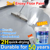 3-in-1 Epoxy Floor Paint - Waterproof, Wear-Resistant, Non-Slip