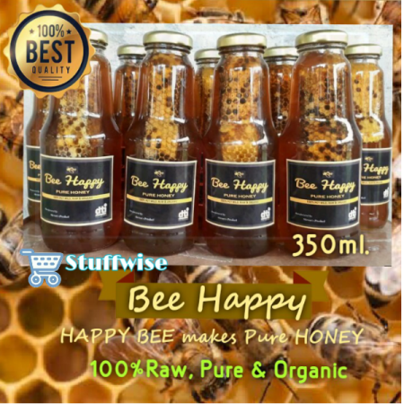 Wild Honey w/ HoneyComb 350ml - Bee Happy Honey