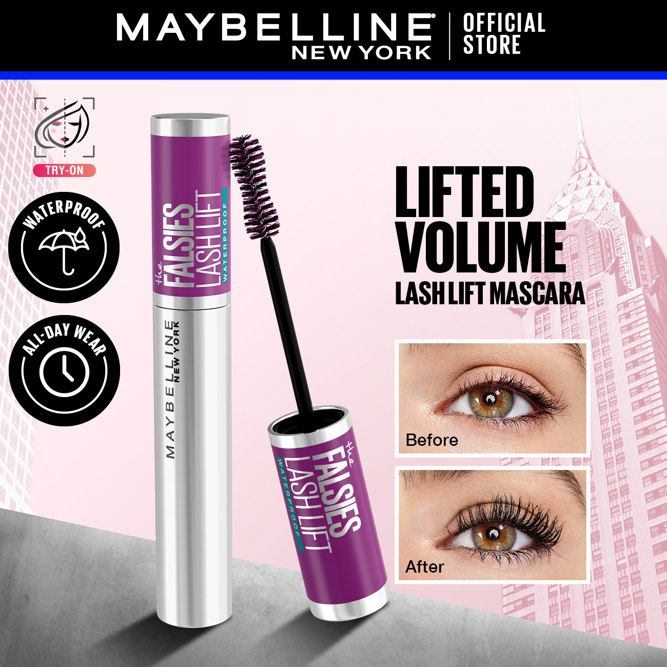 Discount on Maybelline  shoes - SKU: Maybelline  Falsies Lash Lift Mascara - 24H Lifted Lashes, Lengthening, Long lasting, Waterproof,24H