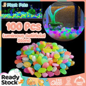 Luminous Garden Pebbles - 100 Glow-in-the-Dark Stones