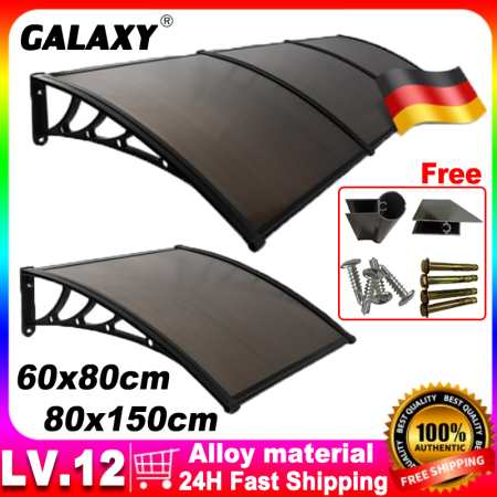 Galaxy Multipurpose Awning Canopy Multi-size With Bracket Canopy Shade Waterproof Heavy Duty Aluminum alloy Holder For Door And Window Anti-UV Mute Canopy Sturdy Outdoor Sun Shelter