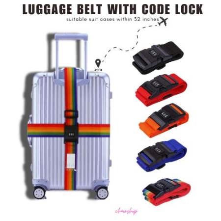 CHAINSHOP Travel Adjustable Belt Lock Luggage Suitcase Strap