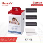 Original Canon Ink And Paper KP108 - HENRY'S Cameras Printing Paper 100 x 148mm 4x6 Selphy Paper