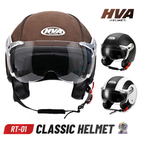 HVA Retro Classic Motorcycle Helmet (brand name: HVA)