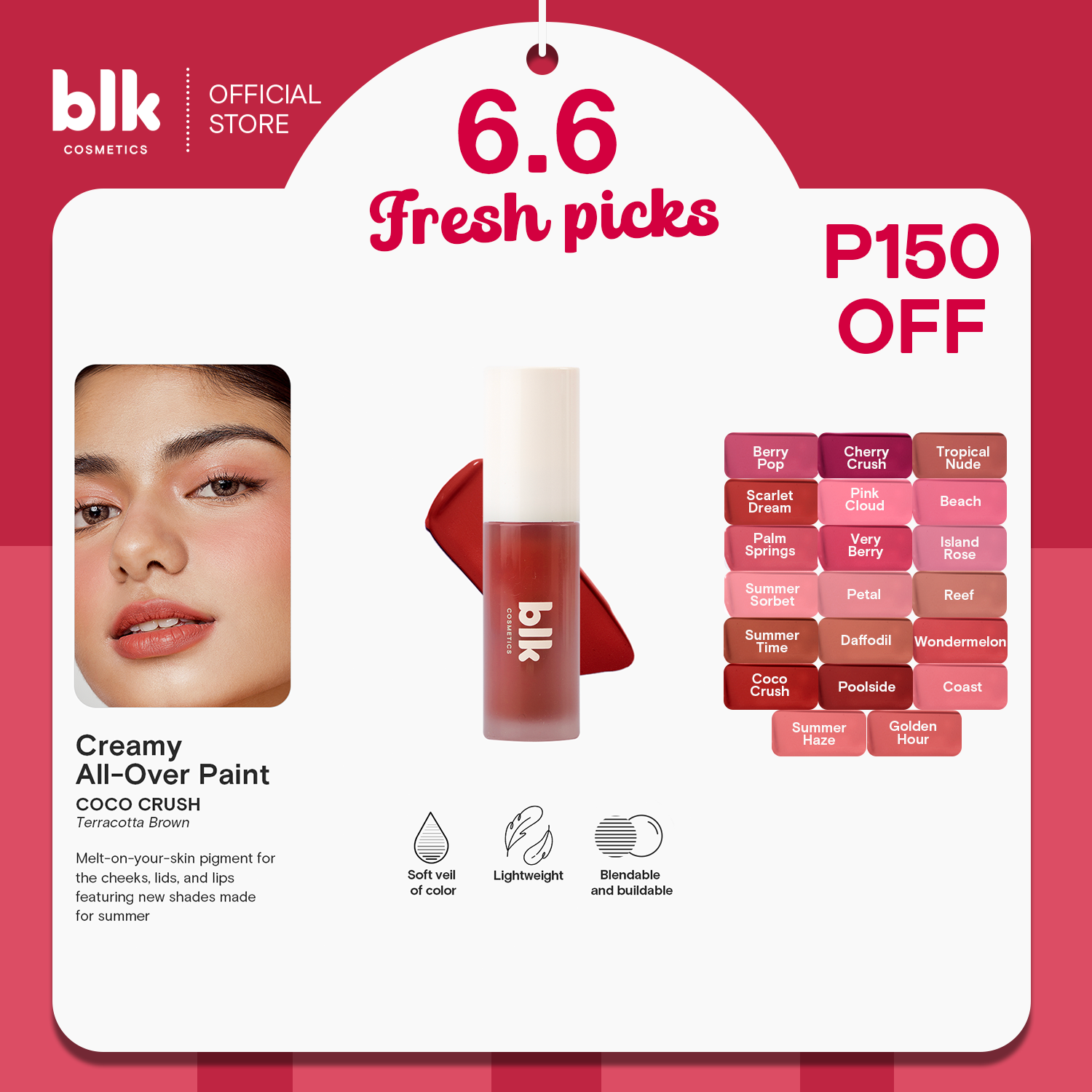 Discount on Blk Cosmetics  shoes - SKU: Blk Cosmetics Fresh Creamy All Over Paint Coco Crush