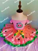 Cocomelon Inspired birthday/party tutu dress for babies available ages 1-7 yrs old with Free Headdress