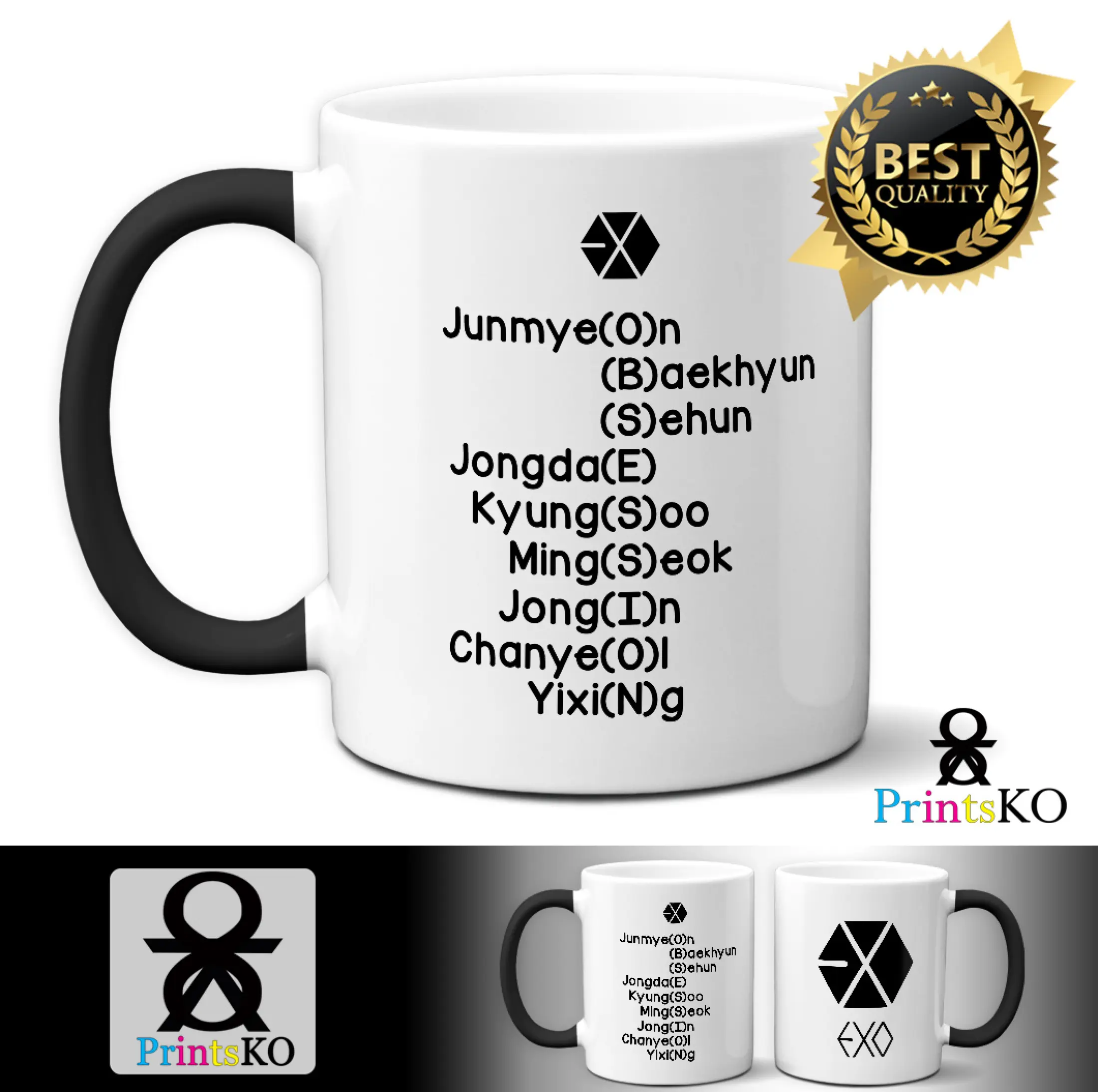 Magicmugko Heat Sensitive Color Changing Mug Coffee Magic Mug Or Plain White Mug With Kpop Exo Obsession Names Design Lazada Ph