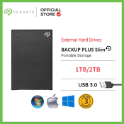 Seagate Backup Plus Slim 1TB/2TB External HDD with 3-Year Warranty