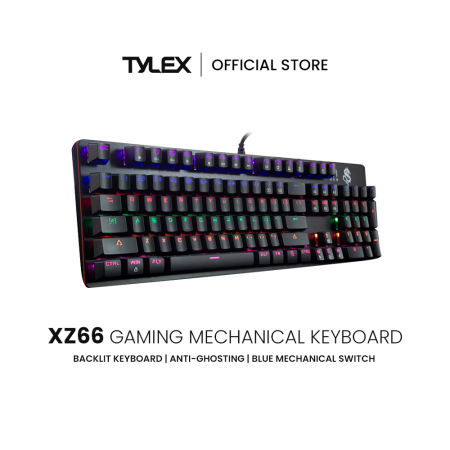 TYLEX XZ66 Gaming Keyboard - Blue Mechanical Switch, RGB Backlit