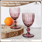 Snake Pattern Crystal Wine Glassware Set, 350ml 