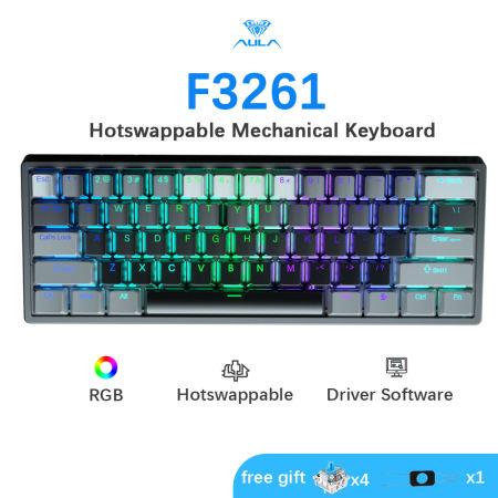 AULA RGB Backlit Mechanical Gaming Keyboard with Hot-swappable Keys