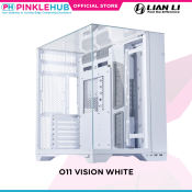 PinkleHub | Lian Li O11 Vision White Aluminum / Steel / Tempered Glass Atx Mid Tower Computer Case