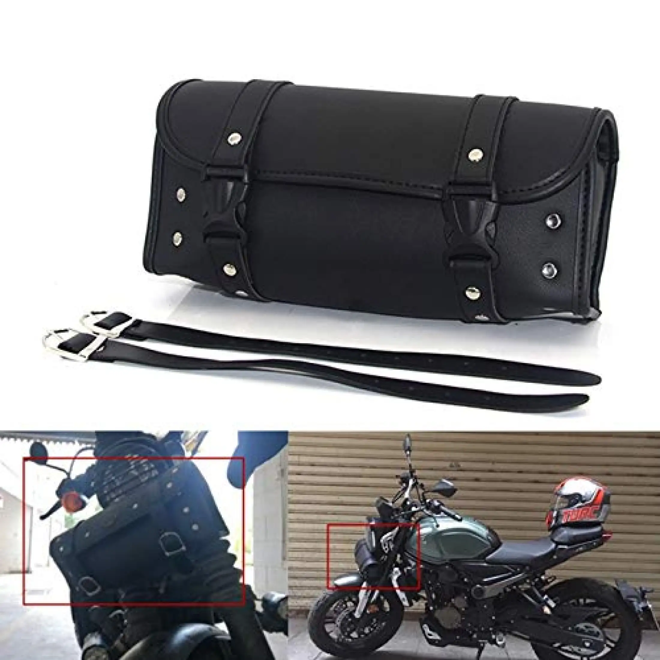 leather motorcycle handlebar bag