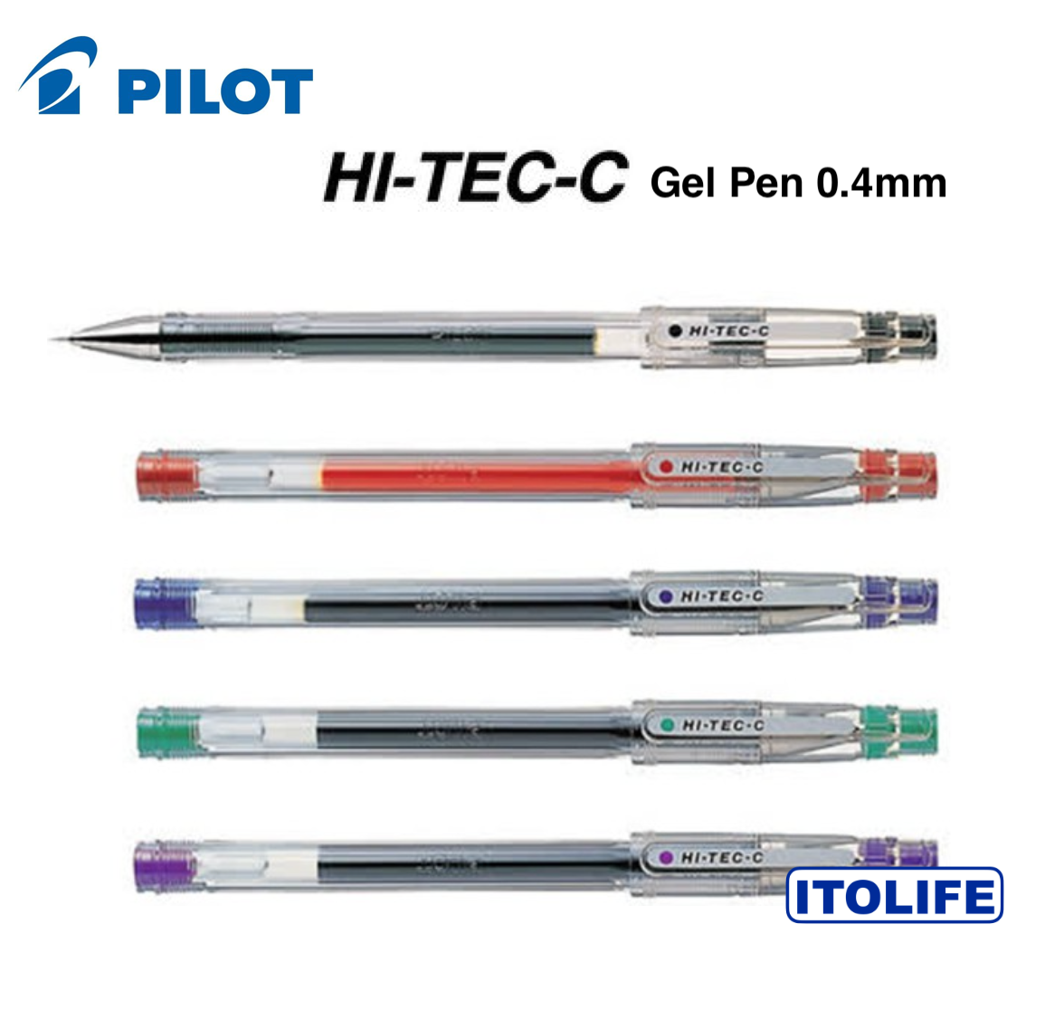 Pilot Hi-Tec-C 025 Gel Ink Pen, Hyper Fine Point 0.25mm, Blue Ink,  LH-20C25, Value Set of 5