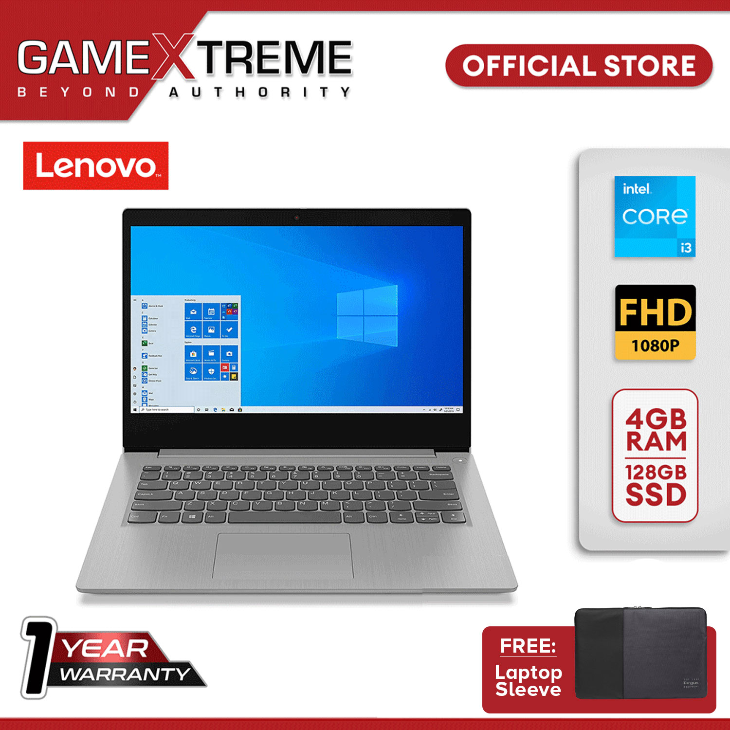 Lenovo IdeaPad 3, 15 FHD, i3-1005G1, 8GB RAM, 128GB SSD, Windows