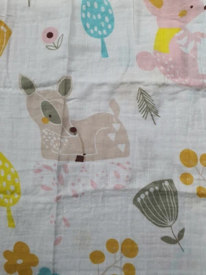 TKB 3pcs Pure Soft 6-layer Muslin Gauze Baby Burp Lampin Toddler Kids Hand Back Cotton Towel Random Designs (11)