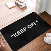 White Logo Doormat - Anti-slip, 40x60 - Keep Off