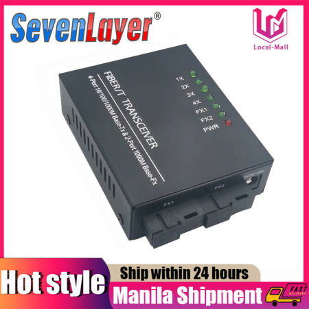 Ethernet Fiber Media Converter - 2 RJ45, 3 SC Ports