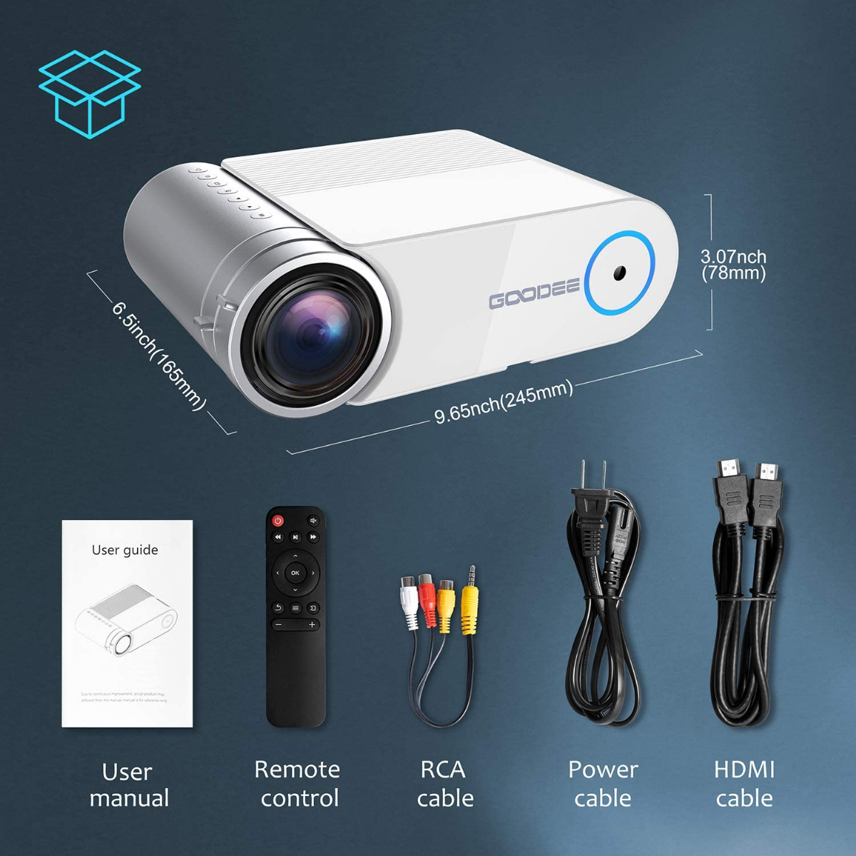 Projector, GooDee 2021 G500 Video 