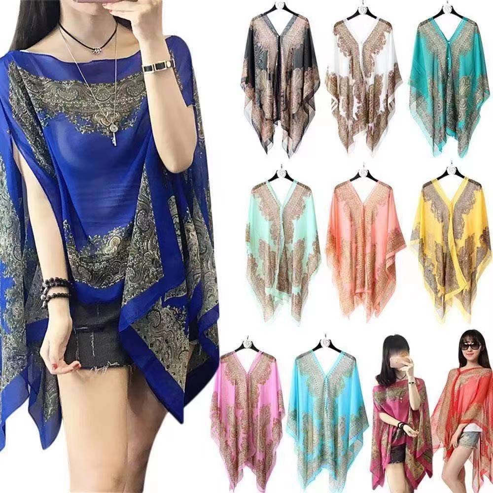 Ready Stock-Women's Floral Print Kimono Cardigan Summer Swimsuit Coverups  Beach Cover Up for Vacation