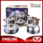 Micromatic 12-Piece Stainless Steel Induction Cookware Set