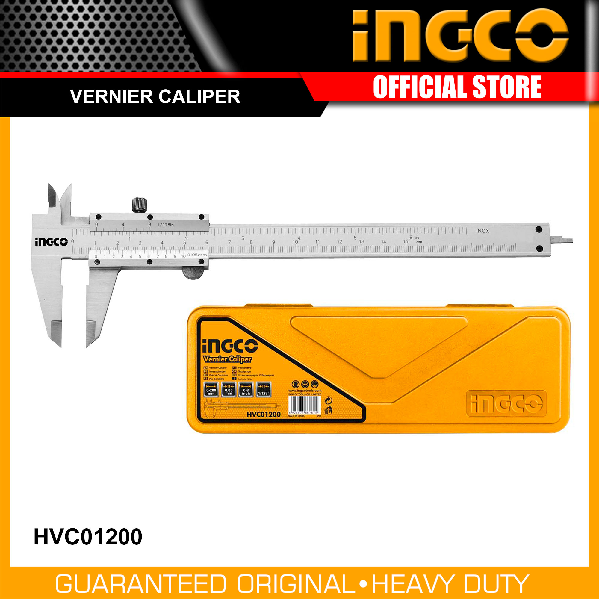 Ingco HVC01150 Manual Vernier Caliper 0 150mm Carbon Steel Metric