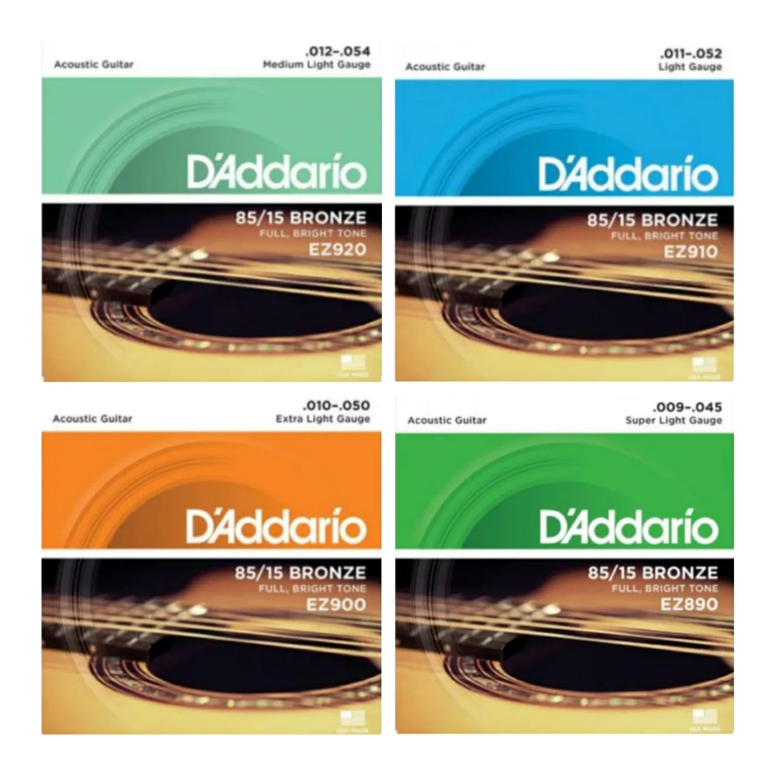 D'Addario Acoustic Bronze Guitar Strings - Ready Stocks + Free Pick