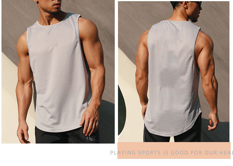 SUPERFLOWER Tank Tops for Men Quick Dry Running Training Fiess Leisure Breathable Sports Vest Sleeveless_voghion.com