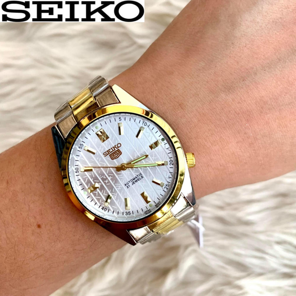 Seiko 5 clearance two tone automatic