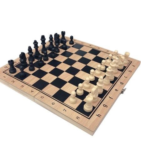 LEMP Folding Wooden Chess Board Pieces Set Board Game