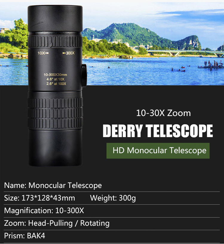 Meimingzi [Military Grade] Monocular Telescope 10-300x40 (send Tripod +  Photo Clip) | Lazada Singapore
