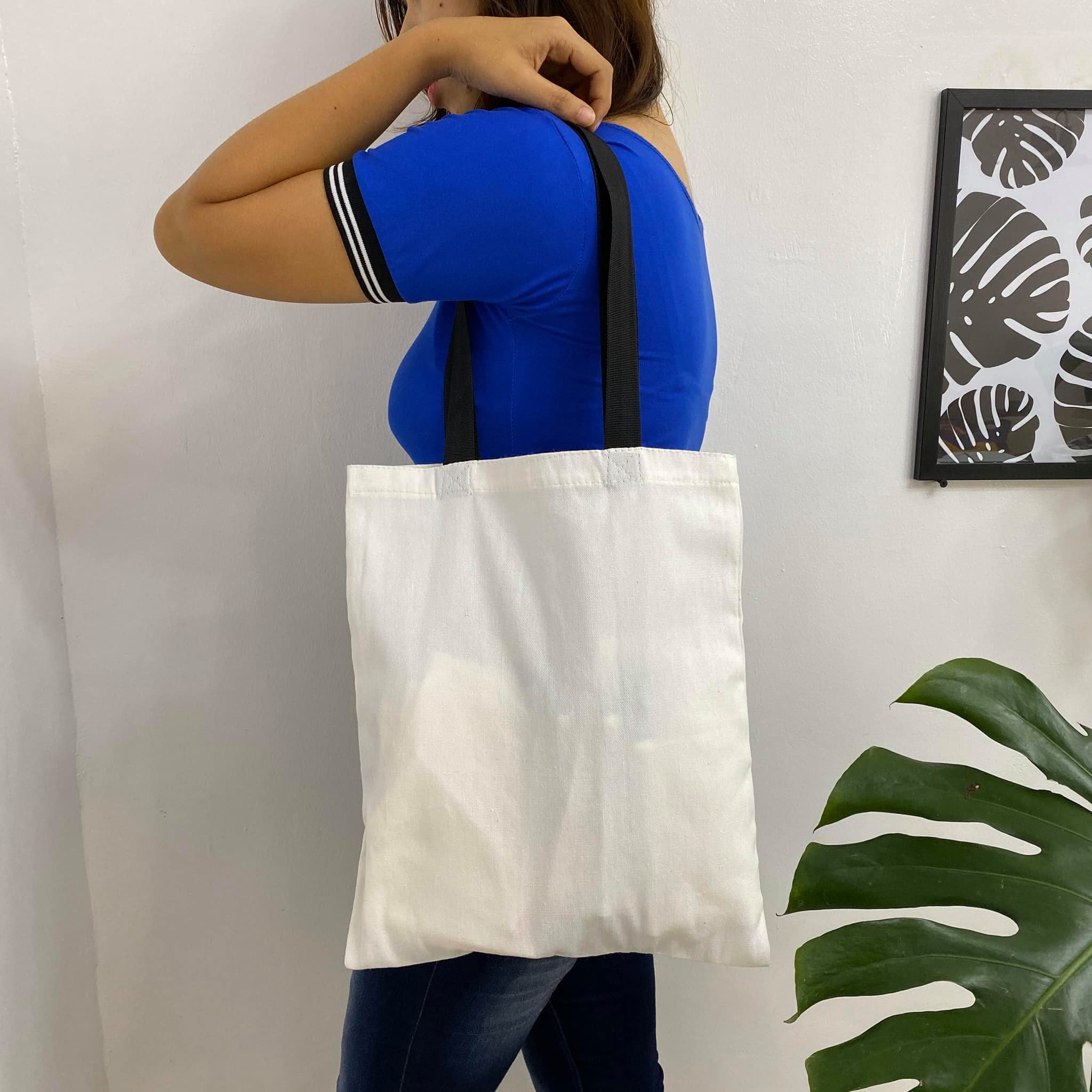 Plain Canvas Tote Bag size with zipper Katsa Bag Ecobag Recyclable