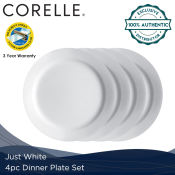 4pc Dinner Plate Set - Just White